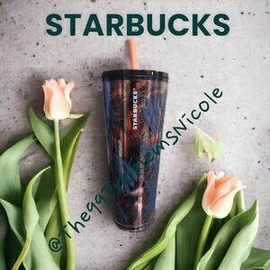 Starbucks Blue and Gold Venti Cold Cup Tumbler